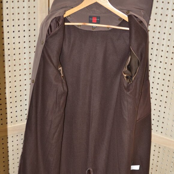 GALLERY Women Brown Water Repellent Two Pocket Trench Coat Size 12 - Picture 5 of 9